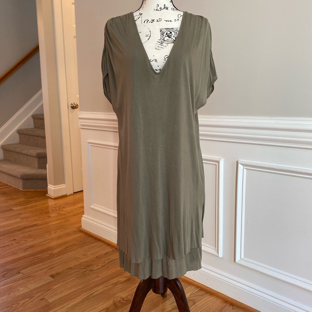 LA Made Olive Green Midi Dress M